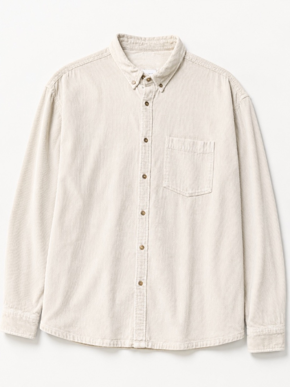 ASOS DESIGN Oversized Corduroy Shirt Men’s 2XL Beige Cream Button Up Streetwear